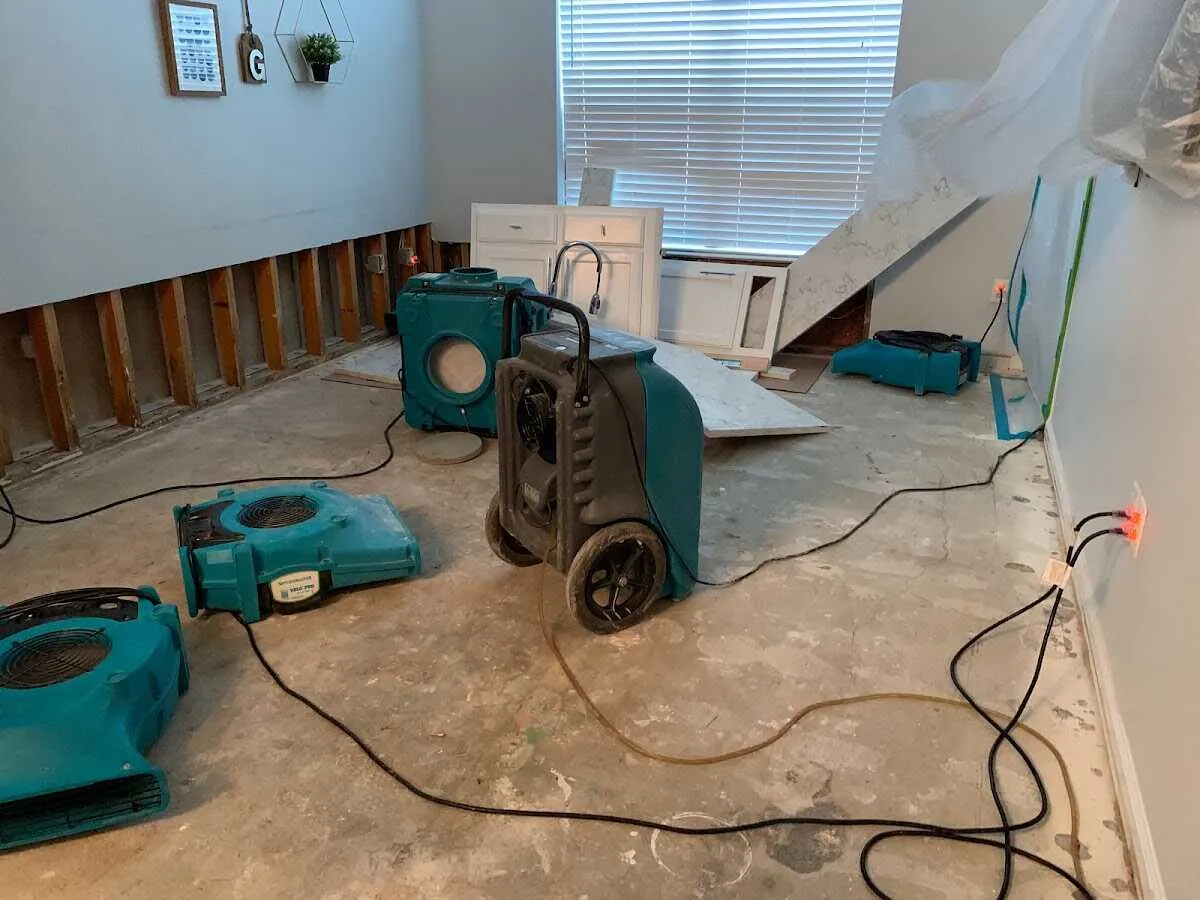 Dehumidifier in flood-cut room for Water Extraction & Removal in Southside